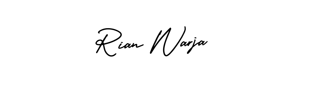 Make a short Rian Warja signature style. Manage your documents anywhere anytime using AmerikaSignatureDemo-Regular. Create and add eSignatures, submit forms, share and send files easily. Rian Warja signature style 3 images and pictures png