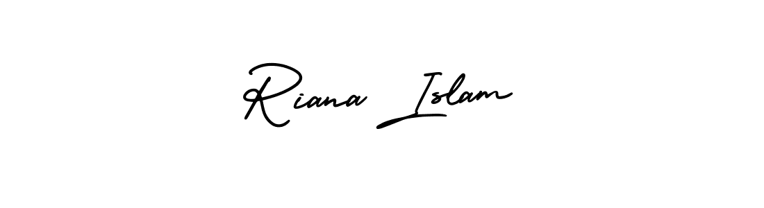 It looks lik you need a new signature style for name Riana Islam. Design unique handwritten (AmerikaSignatureDemo-Regular) signature with our free signature maker in just a few clicks. Riana Islam signature style 3 images and pictures png