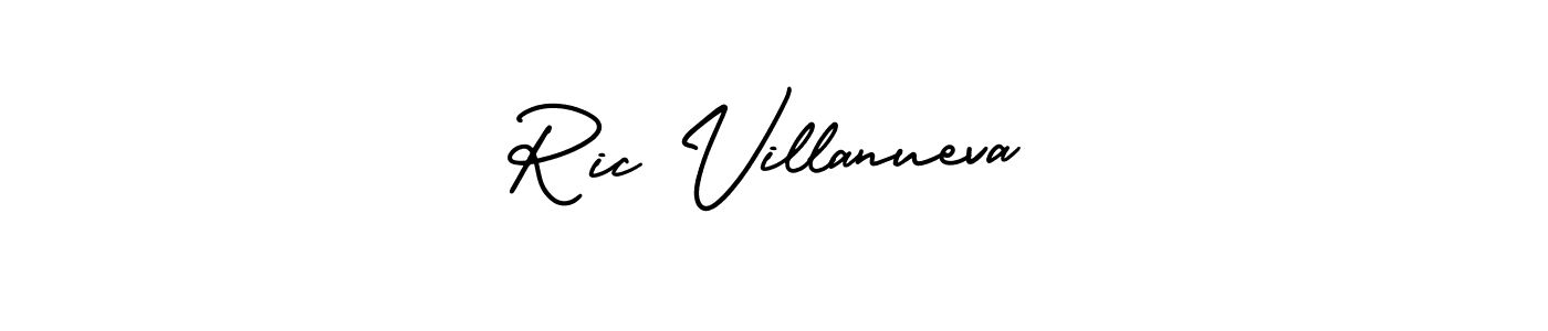 Make a beautiful signature design for name Ric Villanueva. With this signature (AmerikaSignatureDemo-Regular) style, you can create a handwritten signature for free. Ric Villanueva signature style 3 images and pictures png
