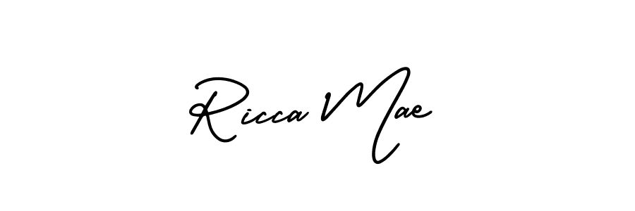 Create a beautiful signature design for name Ricca Mae. With this signature (AmerikaSignatureDemo-Regular) fonts, you can make a handwritten signature for free. Ricca Mae signature style 3 images and pictures png