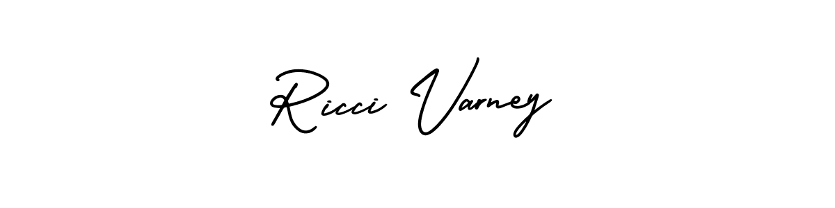 How to make Ricci Varney name signature. Use AmerikaSignatureDemo-Regular style for creating short signs online. This is the latest handwritten sign. Ricci Varney signature style 3 images and pictures png