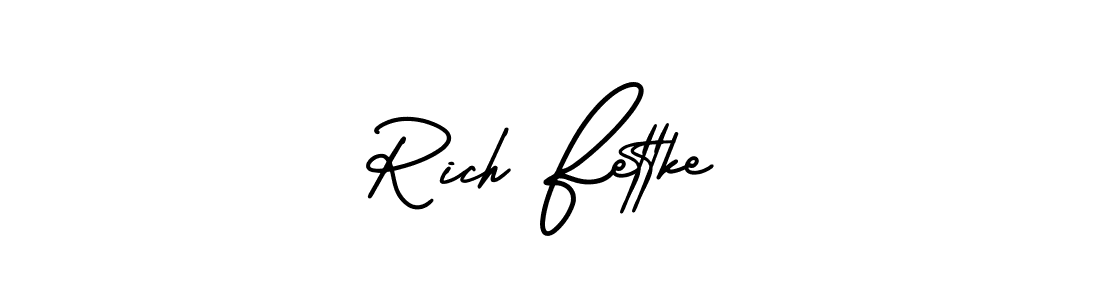 Make a short Rich Fettke signature style. Manage your documents anywhere anytime using AmerikaSignatureDemo-Regular. Create and add eSignatures, submit forms, share and send files easily. Rich Fettke signature style 3 images and pictures png