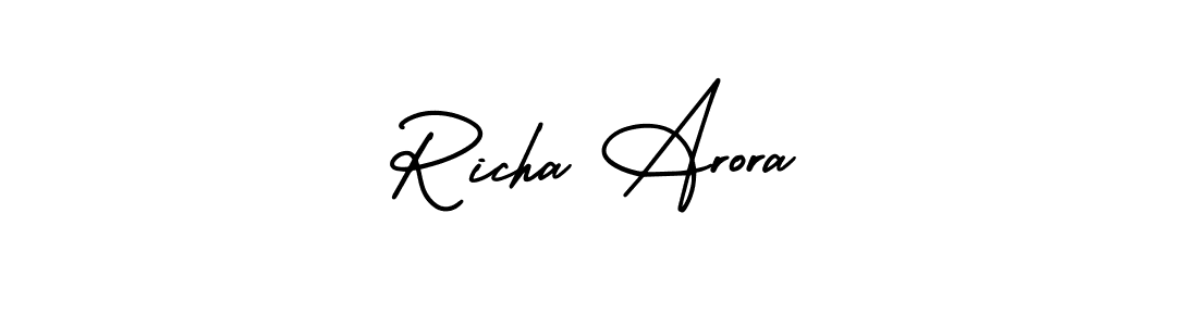Richa Arora stylish signature style. Best Handwritten Sign (AmerikaSignatureDemo-Regular) for my name. Handwritten Signature Collection Ideas for my name Richa Arora. Richa Arora signature style 3 images and pictures png