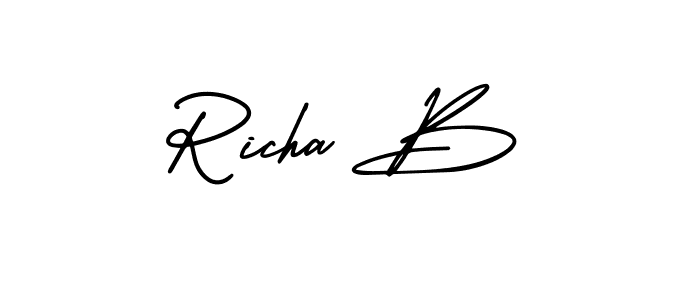 Create a beautiful signature design for name Richa B. With this signature (AmerikaSignatureDemo-Regular) fonts, you can make a handwritten signature for free. Richa B signature style 3 images and pictures png