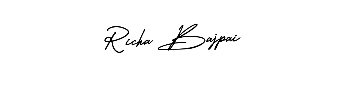 if you are searching for the best signature style for your name Richa Bajpai. so please give up your signature search. here we have designed multiple signature styles  using AmerikaSignatureDemo-Regular. Richa Bajpai signature style 3 images and pictures png