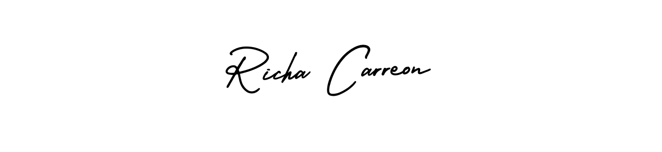 if you are searching for the best signature style for your name Richa Carreon. so please give up your signature search. here we have designed multiple signature styles  using AmerikaSignatureDemo-Regular. Richa Carreon signature style 3 images and pictures png