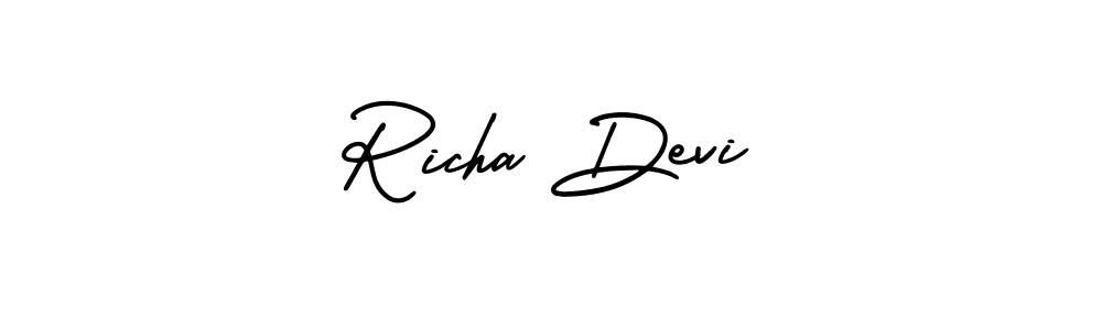 How to make Richa Devi signature? AmerikaSignatureDemo-Regular is a professional autograph style. Create handwritten signature for Richa Devi name. Richa Devi signature style 3 images and pictures png