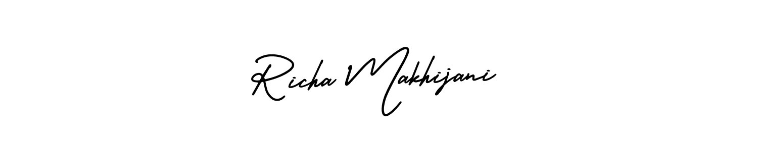 How to Draw Richa Makhijani signature style? AmerikaSignatureDemo-Regular is a latest design signature styles for name Richa Makhijani. Richa Makhijani signature style 3 images and pictures png