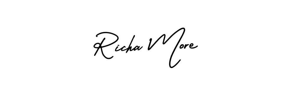 if you are searching for the best signature style for your name Richa More. so please give up your signature search. here we have designed multiple signature styles  using AmerikaSignatureDemo-Regular. Richa More signature style 3 images and pictures png