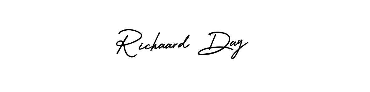 You should practise on your own different ways (AmerikaSignatureDemo-Regular) to write your name (Richaard Day) in signature. don't let someone else do it for you. Richaard Day signature style 3 images and pictures png