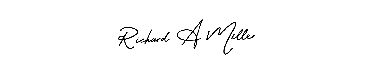 Create a beautiful signature design for name Richard A Miller. With this signature (AmerikaSignatureDemo-Regular) fonts, you can make a handwritten signature for free. Richard A Miller signature style 3 images and pictures png