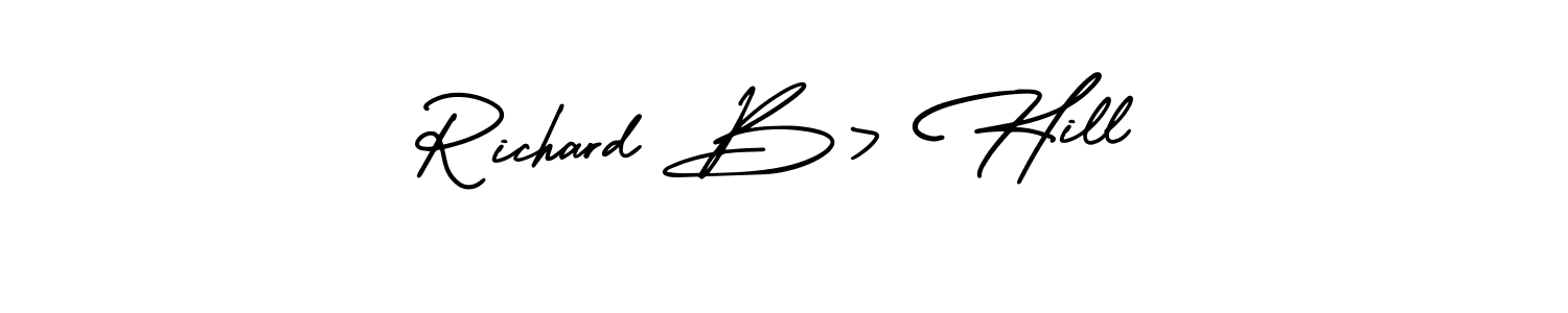 Use a signature maker to create a handwritten signature online. With this signature software, you can design (AmerikaSignatureDemo-Regular) your own signature for name Richard B> Hill. Richard B> Hill signature style 3 images and pictures png