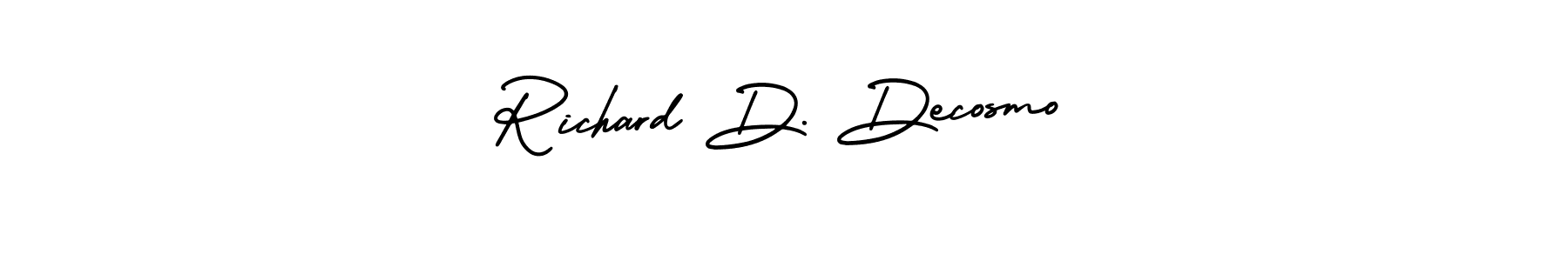 The best way (AmerikaSignatureDemo-Regular) to make a short signature is to pick only two or three words in your name. The name Richard D. Decosmo include a total of six letters. For converting this name. Richard D. Decosmo signature style 3 images and pictures png