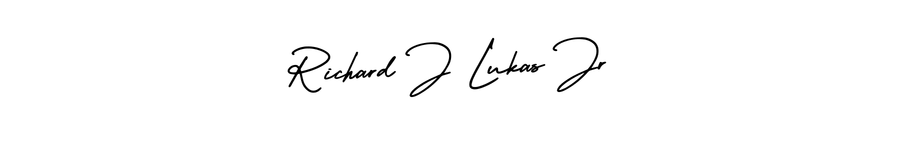 It looks lik you need a new signature style for name Richard J Lukas Jr. Design unique handwritten (AmerikaSignatureDemo-Regular) signature with our free signature maker in just a few clicks. Richard J Lukas Jr signature style 3 images and pictures png