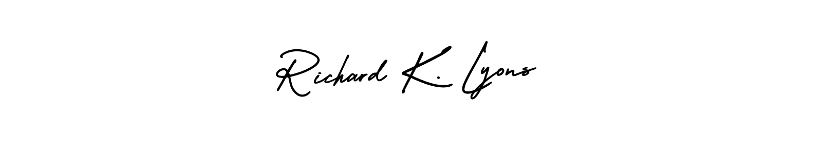 Use a signature maker to create a handwritten signature online. With this signature software, you can design (AmerikaSignatureDemo-Regular) your own signature for name Richard K. Lyons. Richard K. Lyons signature style 3 images and pictures png