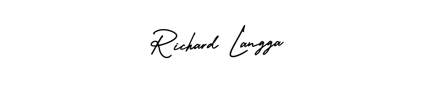 Richard Langga stylish signature style. Best Handwritten Sign (AmerikaSignatureDemo-Regular) for my name. Handwritten Signature Collection Ideas for my name Richard Langga. Richard Langga signature style 3 images and pictures png