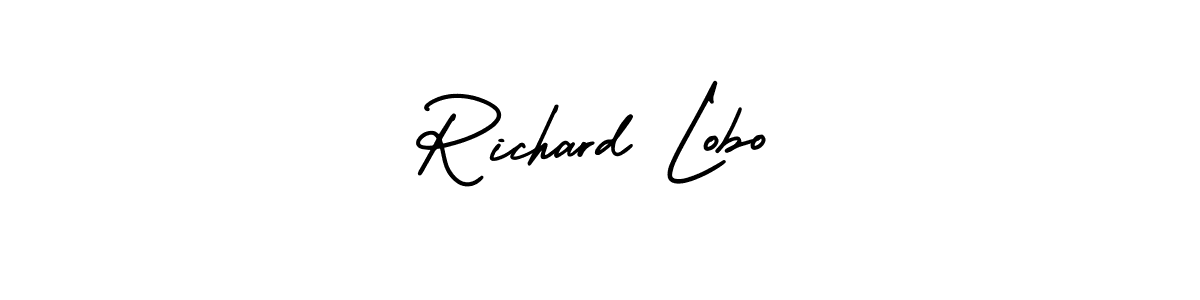 AmerikaSignatureDemo-Regular is a professional signature style that is perfect for those who want to add a touch of class to their signature. It is also a great choice for those who want to make their signature more unique. Get Richard Lobo name to fancy signature for free. Richard Lobo signature style 3 images and pictures png