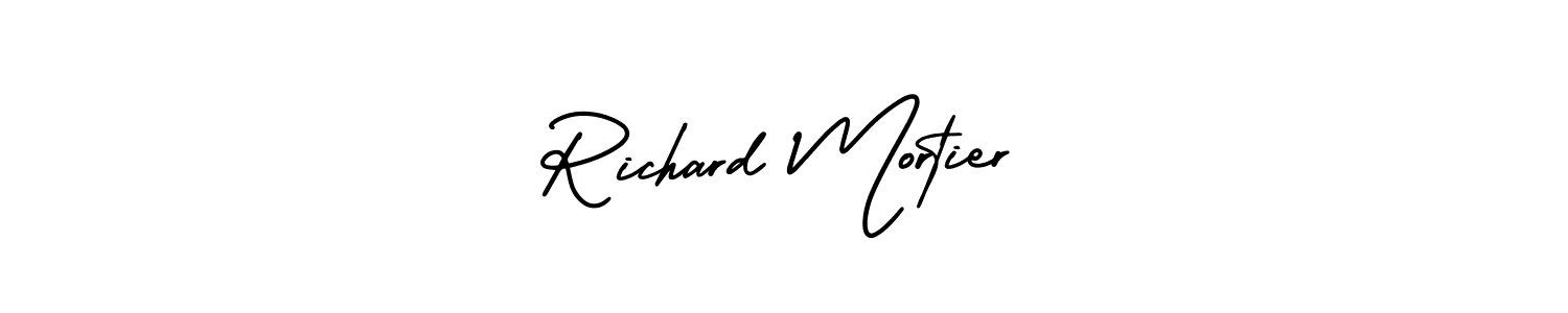 AmerikaSignatureDemo-Regular is a professional signature style that is perfect for those who want to add a touch of class to their signature. It is also a great choice for those who want to make their signature more unique. Get Richard Mortier name to fancy signature for free. Richard Mortier signature style 3 images and pictures png