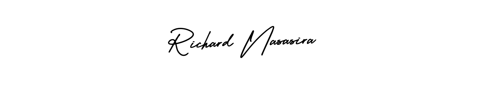 It looks lik you need a new signature style for name Richard Nasasira. Design unique handwritten (AmerikaSignatureDemo-Regular) signature with our free signature maker in just a few clicks. Richard Nasasira signature style 3 images and pictures png