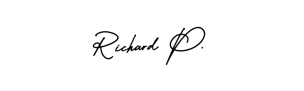 Design your own signature with our free online signature maker. With this signature software, you can create a handwritten (AmerikaSignatureDemo-Regular) signature for name Richard P.. Richard P. signature style 3 images and pictures png