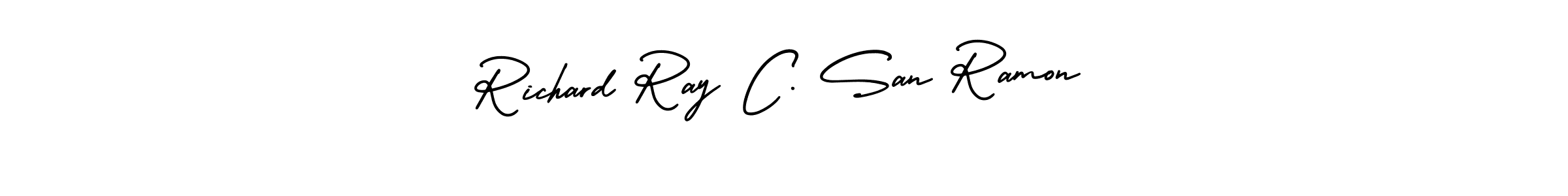 It looks lik you need a new signature style for name Richard Ray C. San Ramon. Design unique handwritten (AmerikaSignatureDemo-Regular) signature with our free signature maker in just a few clicks. Richard Ray C. San Ramon signature style 3 images and pictures png