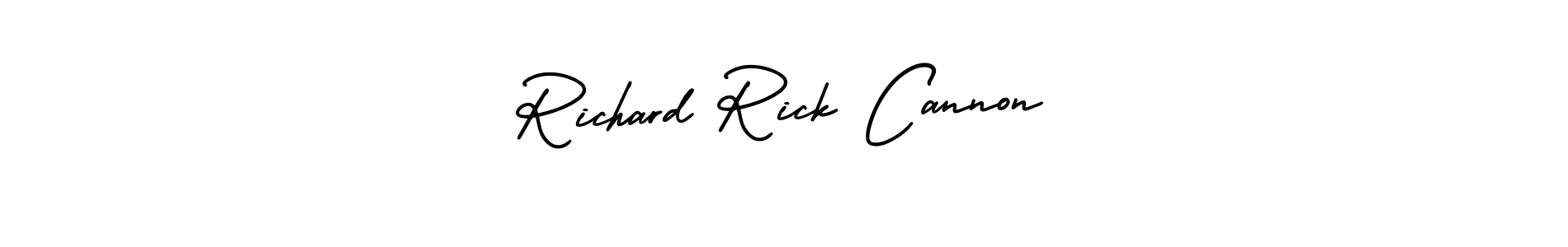 The best way (AmerikaSignatureDemo-Regular) to make a short signature is to pick only two or three words in your name. The name Richard Rick Cannon include a total of six letters. For converting this name. Richard Rick Cannon signature style 3 images and pictures png