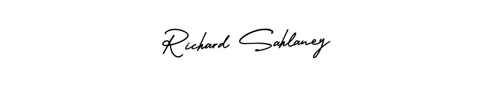 The best way (AmerikaSignatureDemo-Regular) to make a short signature is to pick only two or three words in your name. The name Richard Sahlaney include a total of six letters. For converting this name. Richard Sahlaney signature style 3 images and pictures png