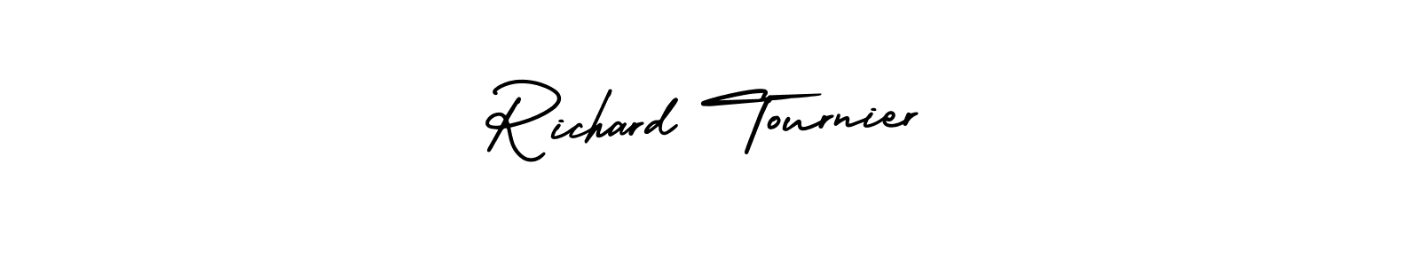 The best way (AmerikaSignatureDemo-Regular) to make a short signature is to pick only two or three words in your name. The name Richard Tournier include a total of six letters. For converting this name. Richard Tournier signature style 3 images and pictures png