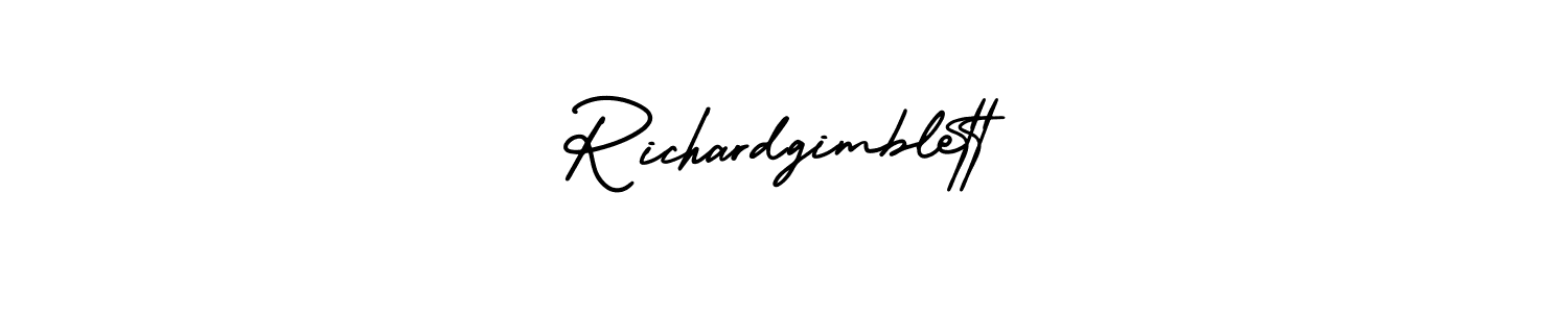 The best way (AmerikaSignatureDemo-Regular) to make a short signature is to pick only two or three words in your name. The name Richardgimblett include a total of six letters. For converting this name. Richardgimblett signature style 3 images and pictures png