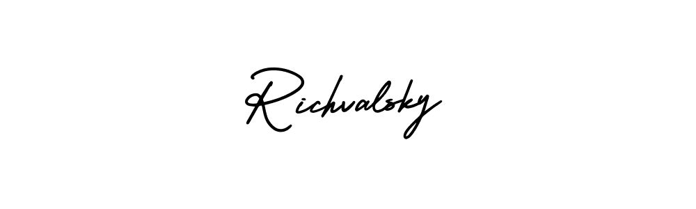It looks lik you need a new signature style for name Richvalsky. Design unique handwritten (AmerikaSignatureDemo-Regular) signature with our free signature maker in just a few clicks. Richvalsky signature style 3 images and pictures png
