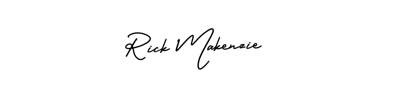 You should practise on your own different ways (AmerikaSignatureDemo-Regular) to write your name (Rick Makenzie) in signature. don't let someone else do it for you. Rick Makenzie signature style 3 images and pictures png