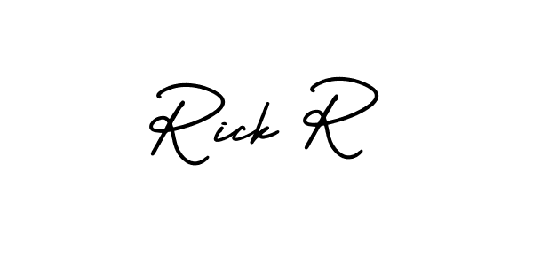 AmerikaSignatureDemo-Regular is a professional signature style that is perfect for those who want to add a touch of class to their signature. It is also a great choice for those who want to make their signature more unique. Get Rick R name to fancy signature for free. Rick R signature style 3 images and pictures png
