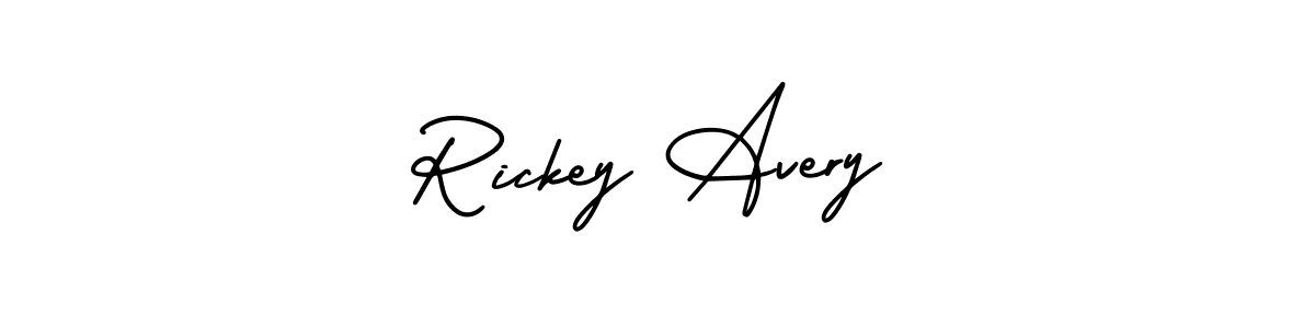 This is the best signature style for the Rickey Avery name. Also you like these signature font (AmerikaSignatureDemo-Regular). Mix name signature. Rickey Avery signature style 3 images and pictures png