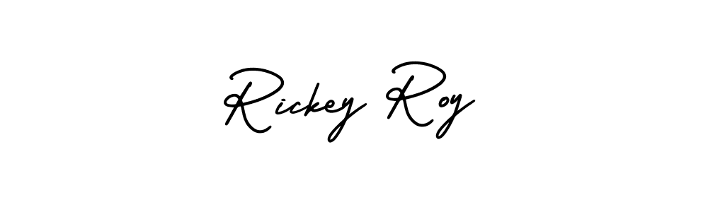How to make Rickey Roy name signature. Use AmerikaSignatureDemo-Regular style for creating short signs online. This is the latest handwritten sign. Rickey Roy signature style 3 images and pictures png
