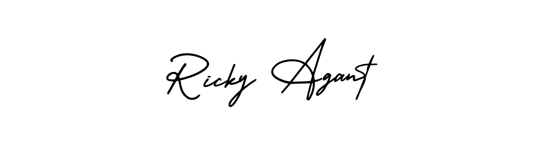 Make a beautiful signature design for name Ricky Agant. With this signature (AmerikaSignatureDemo-Regular) style, you can create a handwritten signature for free. Ricky Agant signature style 3 images and pictures png