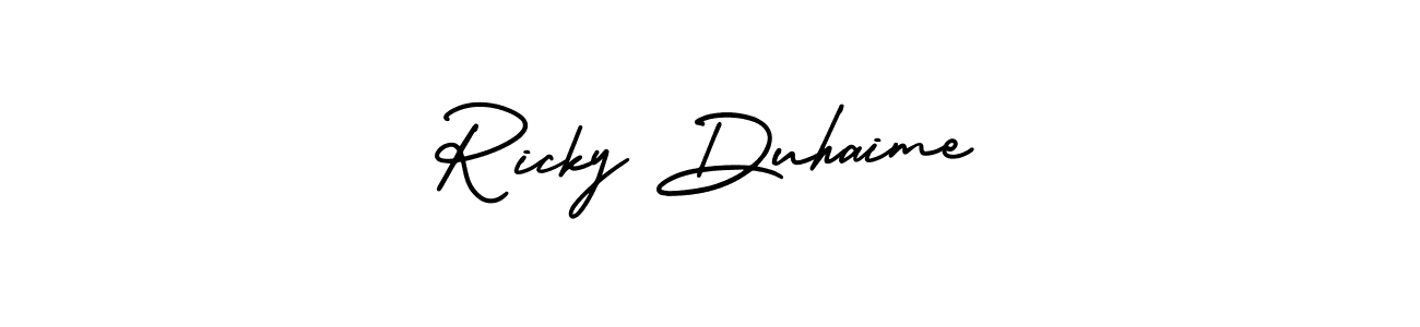 How to Draw Ricky Duhaime signature style? AmerikaSignatureDemo-Regular is a latest design signature styles for name Ricky Duhaime. Ricky Duhaime signature style 3 images and pictures png