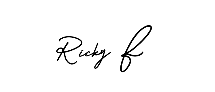 How to Draw Ricky F signature style? AmerikaSignatureDemo-Regular is a latest design signature styles for name Ricky F. Ricky F signature style 3 images and pictures png