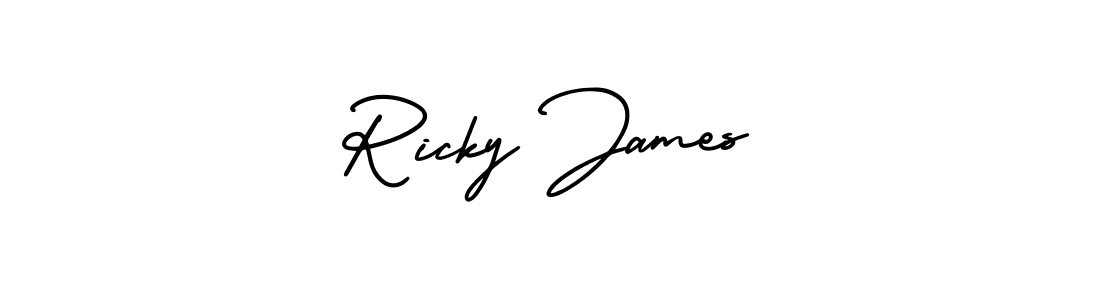 Design your own signature with our free online signature maker. With this signature software, you can create a handwritten (AmerikaSignatureDemo-Regular) signature for name Ricky James. Ricky James signature style 3 images and pictures png