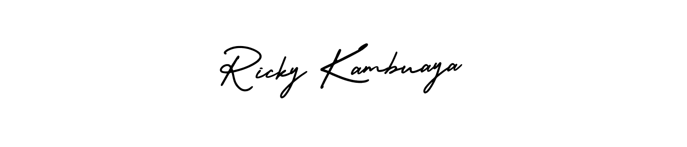 Also You can easily find your signature by using the search form. We will create Ricky Kambuaya name handwritten signature images for you free of cost using AmerikaSignatureDemo-Regular sign style. Ricky Kambuaya signature style 3 images and pictures png