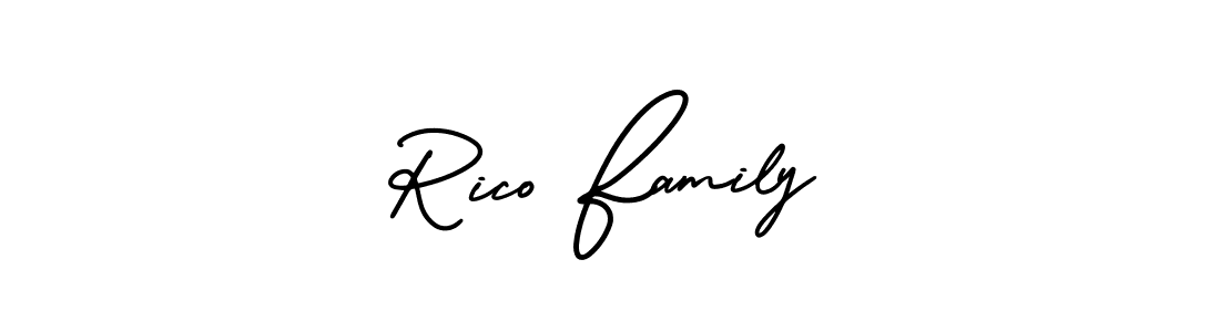 Design your own signature with our free online signature maker. With this signature software, you can create a handwritten (AmerikaSignatureDemo-Regular) signature for name Rico Family. Rico Family signature style 3 images and pictures png