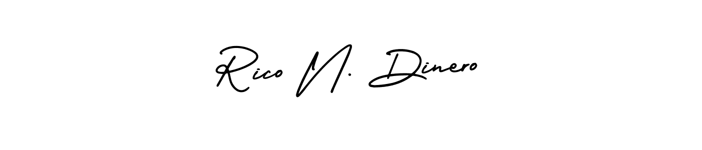 How to make Rico N. Dinero name signature. Use AmerikaSignatureDemo-Regular style for creating short signs online. This is the latest handwritten sign. Rico N. Dinero signature style 3 images and pictures png