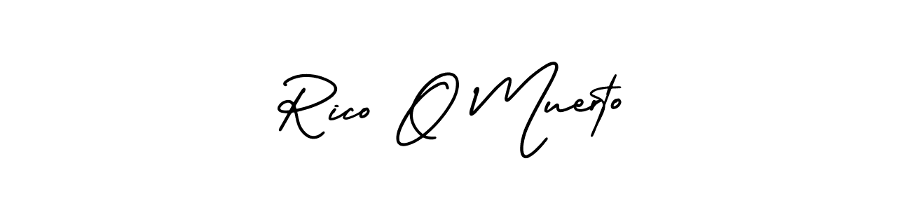 Make a beautiful signature design for name Rico O Muerto. With this signature (AmerikaSignatureDemo-Regular) style, you can create a handwritten signature for free. Rico O Muerto signature style 3 images and pictures png