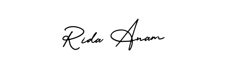 Use a signature maker to create a handwritten signature online. With this signature software, you can design (AmerikaSignatureDemo-Regular) your own signature for name Rida Anam. Rida Anam signature style 3 images and pictures png
