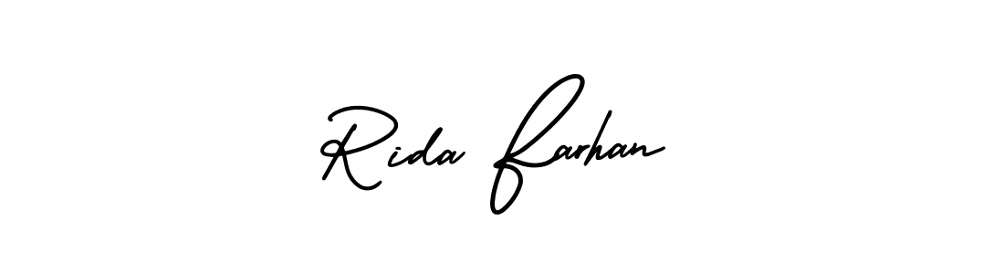 Make a beautiful signature design for name Rida Farhan. With this signature (AmerikaSignatureDemo-Regular) style, you can create a handwritten signature for free. Rida Farhan signature style 3 images and pictures png