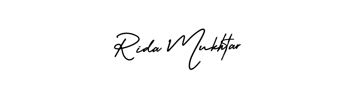 Rida Mukhtar stylish signature style. Best Handwritten Sign (AmerikaSignatureDemo-Regular) for my name. Handwritten Signature Collection Ideas for my name Rida Mukhtar. Rida Mukhtar signature style 3 images and pictures png