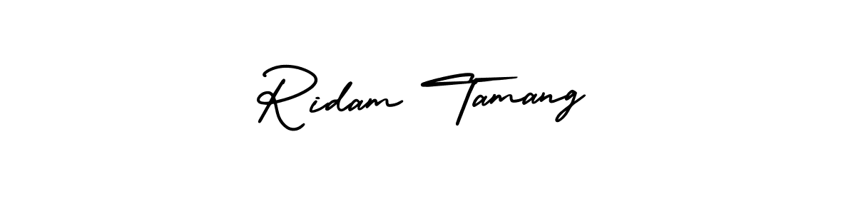 Ridam Tamang stylish signature style. Best Handwritten Sign (AmerikaSignatureDemo-Regular) for my name. Handwritten Signature Collection Ideas for my name Ridam Tamang. Ridam Tamang signature style 3 images and pictures png