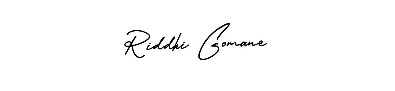 It looks lik you need a new signature style for name Riddhi Gomane. Design unique handwritten (AmerikaSignatureDemo-Regular) signature with our free signature maker in just a few clicks. Riddhi Gomane signature style 3 images and pictures png