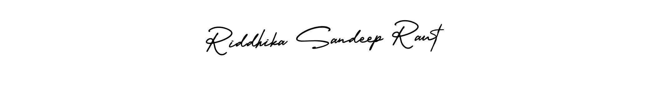 It looks lik you need a new signature style for name Riddhika Sandeep Raut. Design unique handwritten (AmerikaSignatureDemo-Regular) signature with our free signature maker in just a few clicks. Riddhika Sandeep Raut signature style 3 images and pictures png