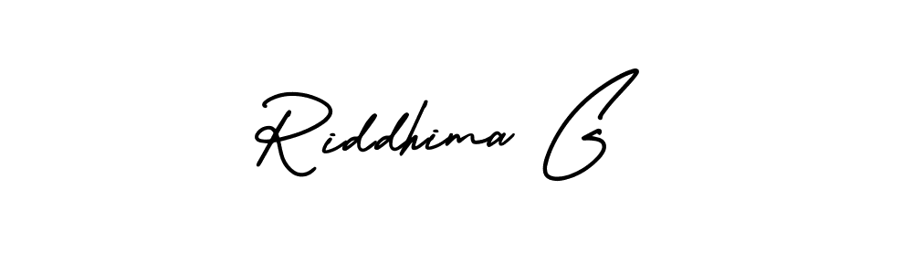 Design your own signature with our free online signature maker. With this signature software, you can create a handwritten (AmerikaSignatureDemo-Regular) signature for name Riddhima G. Riddhima G signature style 3 images and pictures png