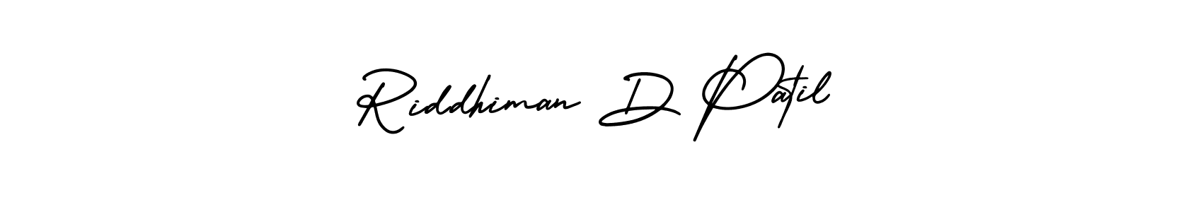 Make a short Riddhiman D Patil signature style. Manage your documents anywhere anytime using AmerikaSignatureDemo-Regular. Create and add eSignatures, submit forms, share and send files easily. Riddhiman D Patil signature style 3 images and pictures png